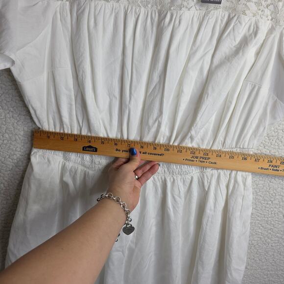 Lane Bryant NWT Sz16 White couqette romantic lacey dress. Elastic Waist Bridal - Picture 5 of 15